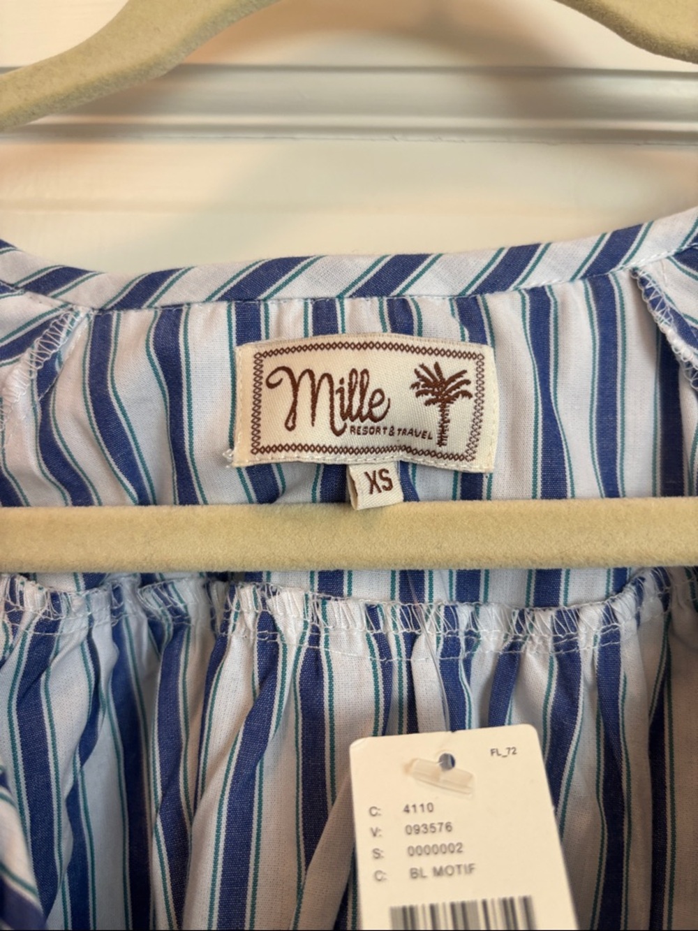 Mille Owen Blue & White Striped Ruffle Blouse - Picture 4 of 5